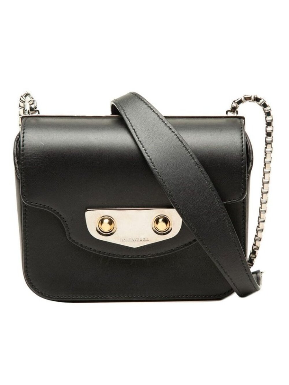 Balenciaga Neo Classic Chain Mini Crossbody Shoulder Bag Black Leather